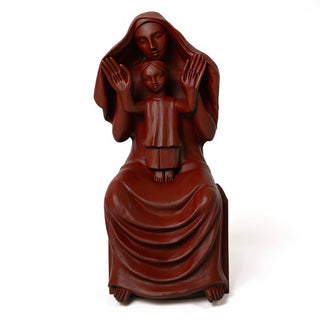 Medieval Mary and Child Statue - 45-inch — Rust finish