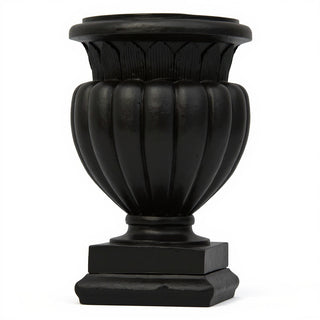 Carved Stadium Urn Planter - 20-inch — Dusted Black finish