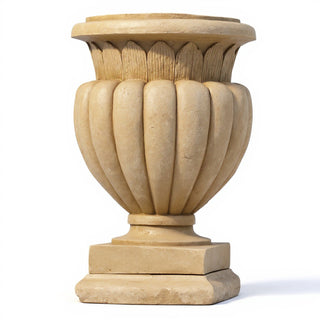 Carved Stadium Urn Planter - 20-inch — Dusted Sand finish