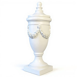 San Marino Finial with Lid - 32-inch — Flat White finish