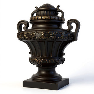 Embellished Urn with Lid Planter - 31-inch — Iron finish
