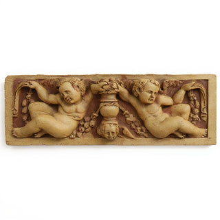 Angels with Urn Relief Wall Plaque — Gothic Stone finish