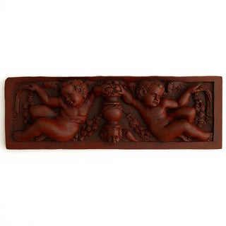 Angels with Urn Relief Wall Plaque — Rust finish