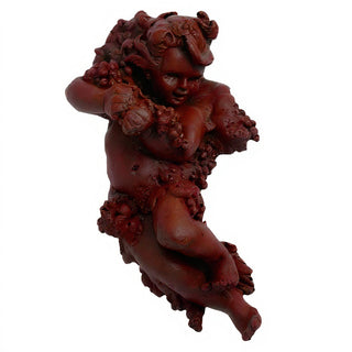 Grape Cherub Left Wall Plaque - 14-inch — Rust finish