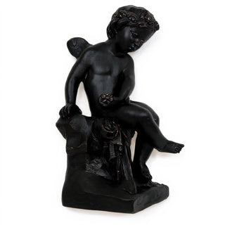 Single Cherub Statue - 21-inch — Iron finish