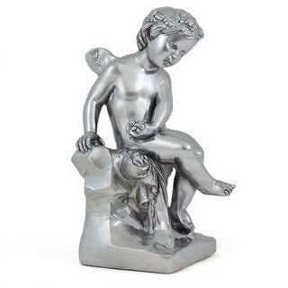 Single Cherub Statue - 21-inch — Silver finish