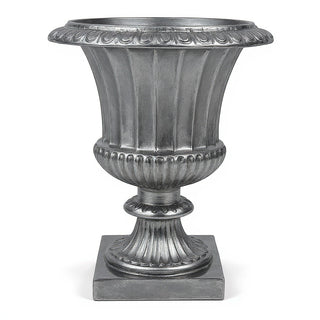 Fluted Urn Planter - 29-inch — Aged Silver finish