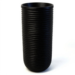 Ribbed Cylinder Pedestal - 44-inch — Flat Black finish