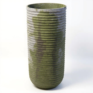 Ribbed Cylinder Pedestal - 44-inch — Mossy Green finish