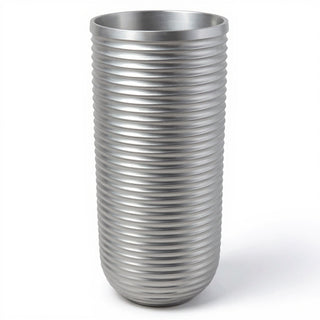 Ribbed Cylinder Pedestal - 44-inch — Silver finish