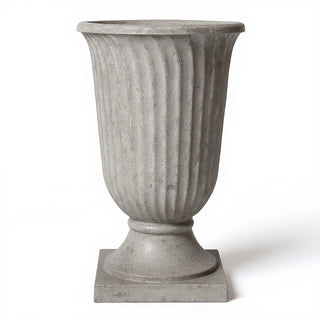 Classic Fluted Urn Planter - 30-inch — Limestone finish
