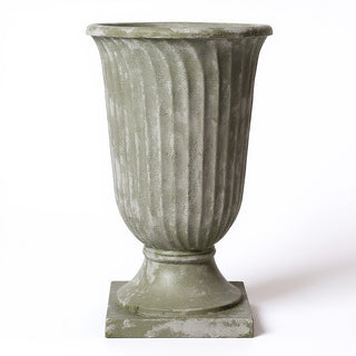 Classic Fluted Urn Planter - 30-inch — Mossy Green finish