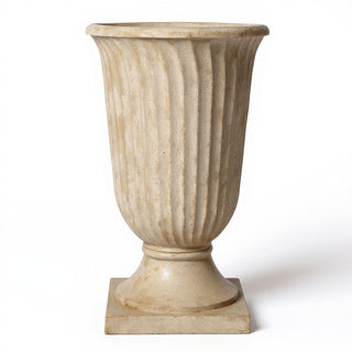 Classic Fluted Urn Planter - 30-inch — Museum Terracotta finish