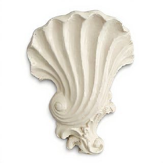 Deco Shell Wall Plaque - 18-inch — Antique White finish