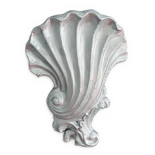 Deco Shell Wall Plaque - 18-inch — Silver finish