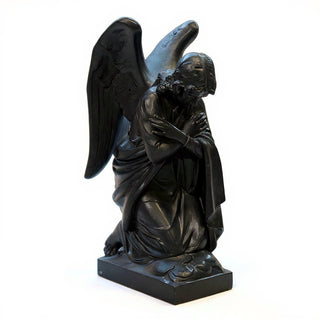 Kneeling Angel Arms Crossed Statue - 28-inch