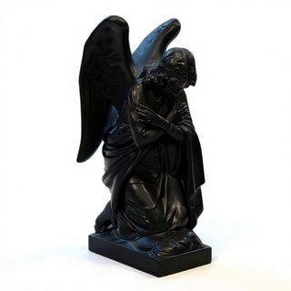 Kneeling Angel Arms Crossed Statue - 28-inch
