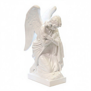 Kneeling Angel Arms Crossed Statue - 28-inch