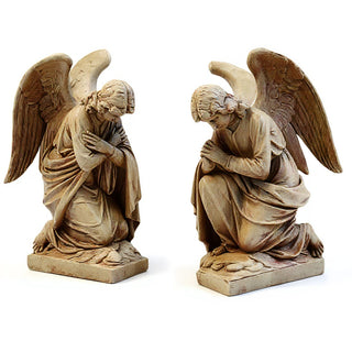 Kneeling Angels Statue - 28-inch — Gothic Stone finish