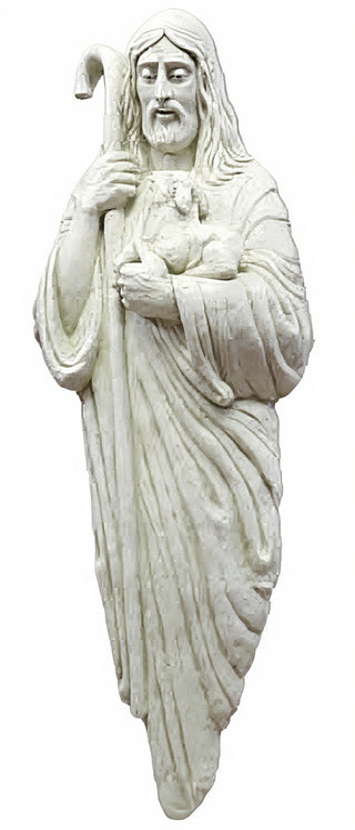 Good Shepherd with Lamb & Staf Statue - 66-inch