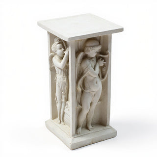 Della Robbia Cherub Pedestal - 24-inch — Antique White finish