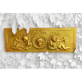 Victorian Cherub Wall Plaque — Antique Gold finish