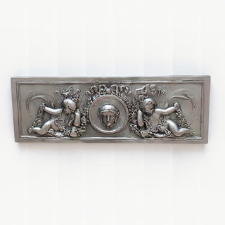 Victorian Cherub Wall Plaque — Antique Silver finish