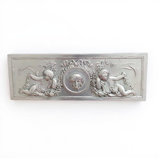 Victorian Cherub Wall Plaque — Silver finish