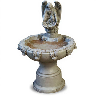 Fegana Angel Fountain, Style B - 42-inch — Antique Stone finish
