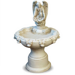 Fegana Angel Fountain, Style B - 42-inch — Antique White finish