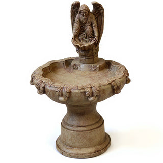 Fegana Angel Fountain, Style B - 42-inch — Gothic Stone finish