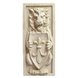 Lion Crest Wall Plaque - 38-inch — Antique White finish