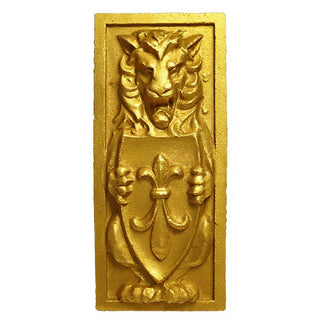 Lion Crest Wall Plaque - 38-inch — Deep Gold finish