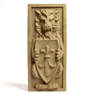 Lion Crest Wall Plaque - 38-inch — Dusted Sand finish