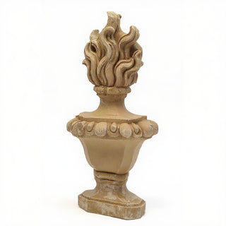 Flaming Torch Pediment Candleholder - 34-inch — Dusted Sand finish