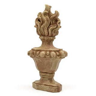 Flaming Torch Pediment Candleholder - 34-inch — Gothic Stone finish