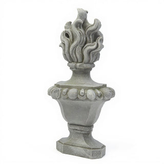 Flaming Torch Pediment Candleholder - 34-inch — Limestone finish