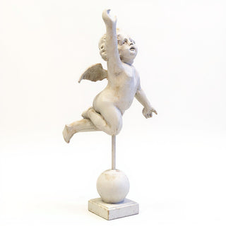 San Giovanni Cherub Statue — Antique White finish