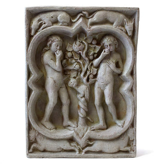 Adam and Eve Wall Plaque - 14-inch — Antique Stone finish