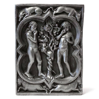 Adam and Eve Wall Plaque - 14-inch — Antique Silver finish