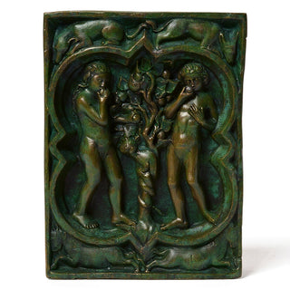 Adam and Eve Wall Plaque - 14-inch — Green Bronze finish