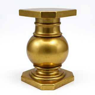 Ball Pediment Pedestal - 28.5-inch — Antique Gold finish