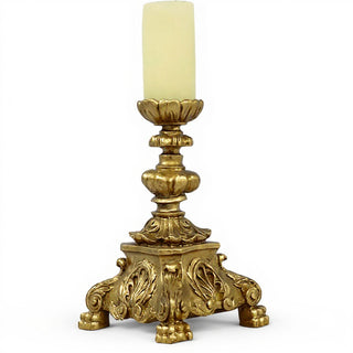 Baroque Candleholder - 13-inch — Antique Gold finish