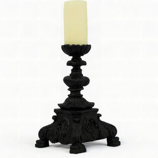 Baroque Candleholder - 13-inch — Flat Black finish