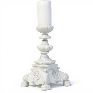 Baroque Candleholder - 13-inch — Flat White finish