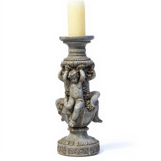 Cherubs of Capri Candleholder - 20.5-inch — Antique Stone finish