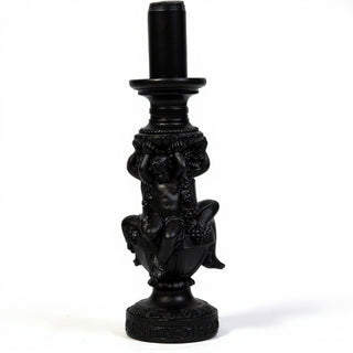 Cherubs of Capri Candleholder - 20.5-inch — Flat Black finish