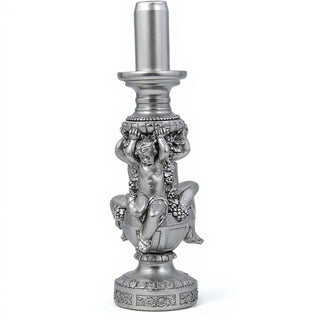 Cherubs of Capri Candleholder - 20.5-inch — Silver finish