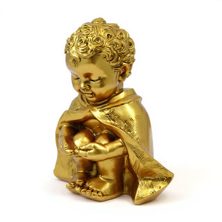 Pondering Baby Saint Francis of Assisi Statue - 14-inch — Antique Gold finish