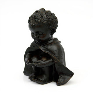 Pondering Baby Saint Francis of Assisi Statue - 14-inch — Iron finish